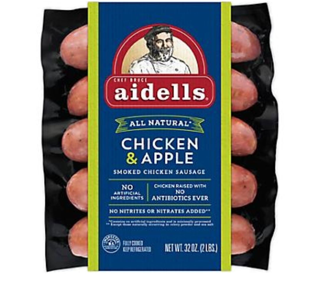 Aidells Smoked Organic Chicken Sausage, Chicken & Apple, 10 ct./32 oz