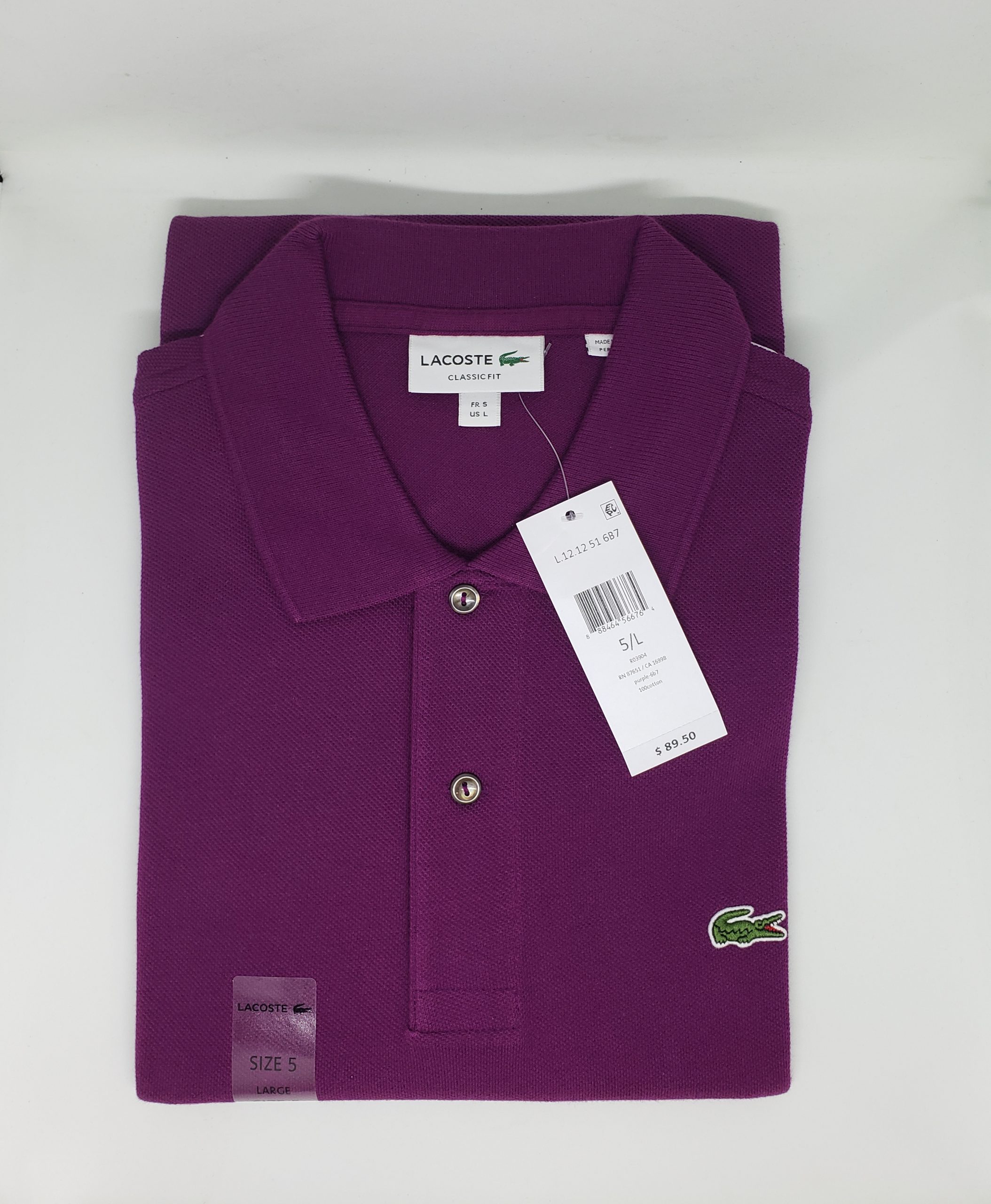 Lacoste Clasic Fit 100% cotton. -